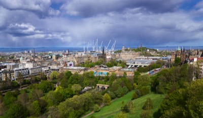  View from Edinburgh Castle, Waverley Station, Calton Hill and Leith 