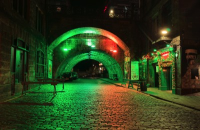  Merchant Street at night, looking at George IV Bridge 