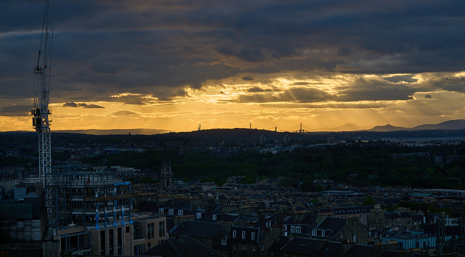  View from Calton Hill towards the Firth of Forth Bridges 