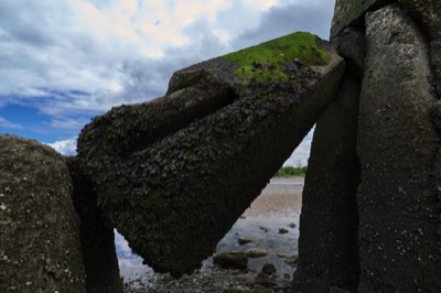  Cramond Island, Edinburgh, anti-boat pylons 