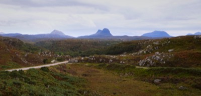  Clashmore Panorama (Quinag, Suilven, Cul Mor) 