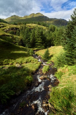 Small waterfall near Loch Restil and Butter Bridge 