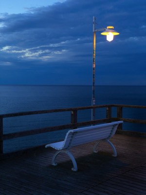  Bench Bansin Pier at dusk 